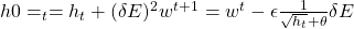 h0 = \thetah_t = h_t+(\delta E)^2w^{t+1}=w^{t}-\epsilon\frac{1}{\sqrt{h_t}+\theta}}\delta E