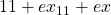 11+e−x_{11}+e−x